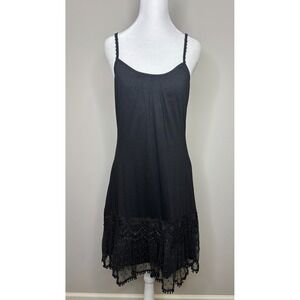 Anthropologie Ryu Women's Dress Black Tier Ruffle Lace Sleeveless Whimsy Small‎